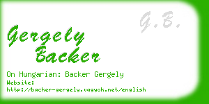 gergely backer business card